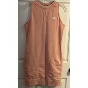 Nike Women's Swoosh Logo Sweat Dress Shirt Sleeveless Tennis‎ Size S Pink